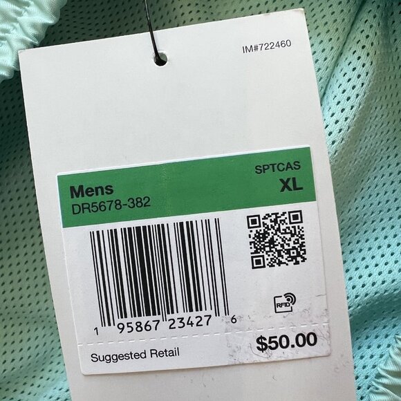 Nike Shorts XL Mens Sportwear Woven Lined Flow Mint Blue $50 - Picture 9 of 9